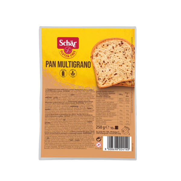 PAN MULTIGRANO hljeb obogaćen magnezijumom, gvožđem i cinkom u kriškama 250g SC