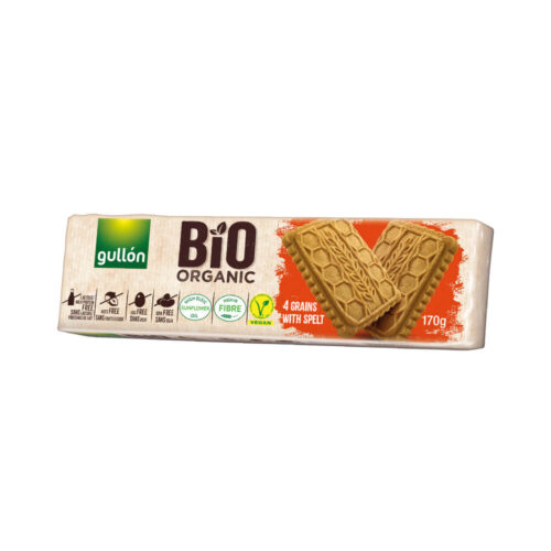 GULLON BIO ORGANIC 4 CEREALS WITH SPELT keks sa 4 vrste cerealija i speltom 170g