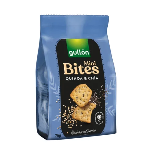 GULLON MINI BITES QUINOA & CHIA mini krekeri sa kinoom i čija sjemenkama 75g