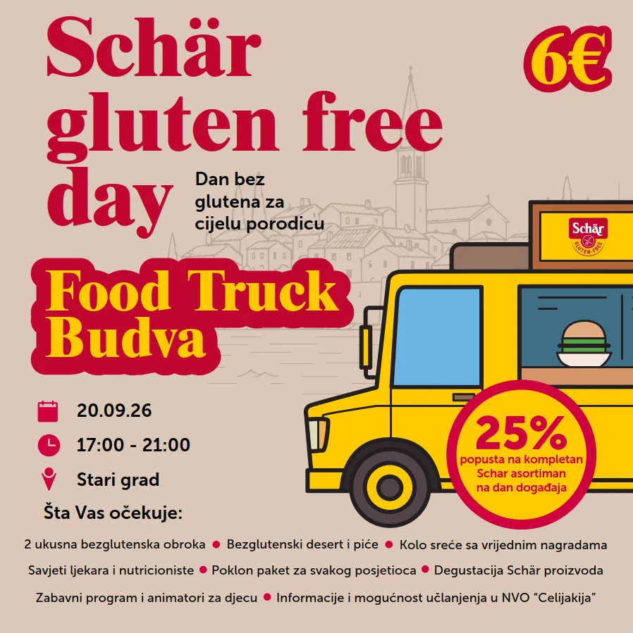 schar-budva Ulaznica za Schär Gluten Free Day Budva